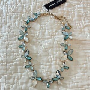 Anne Klein Blue and Gold Asymmetrical Necklace